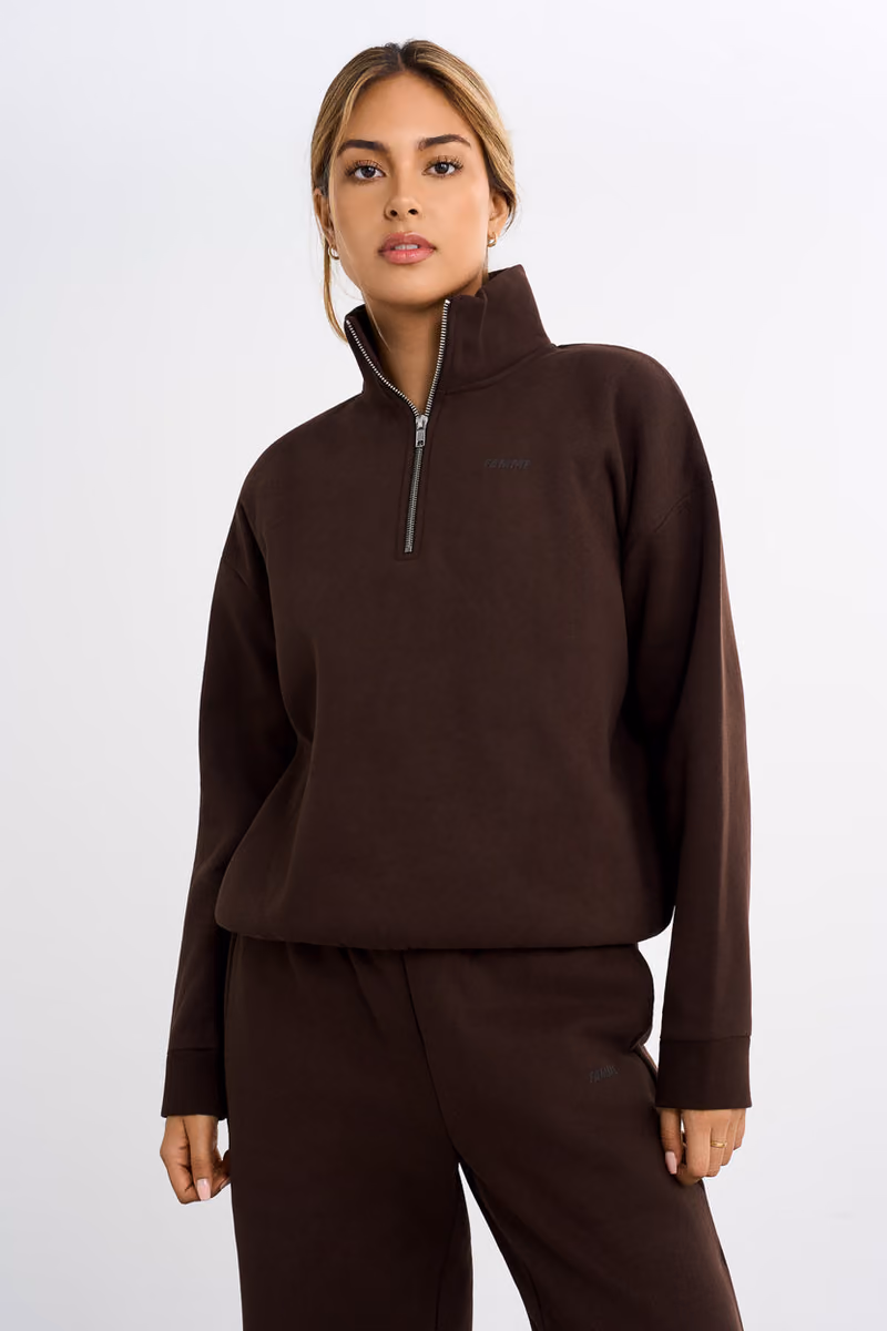 Half Zip Sweater Brun